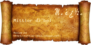 Mittler Ábel névjegykártya